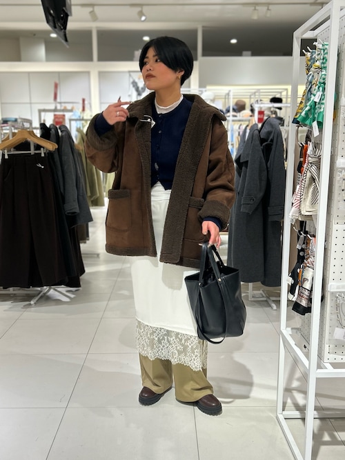 セール】フェイクムートンスタンドジャケット（ムートンコート