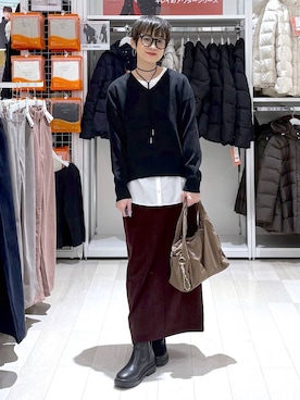 「アイテム（チョーカー）」を使った、mahimahi0220さん（レディース・159cm）の冬コーディネート