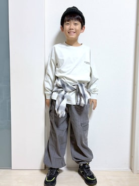 「アイテム（マウンテンパーカー）」を使った、mahimahi0220さん（キッズ・129cm）の秋コーディネート
