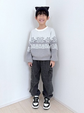 「アイテム（カーゴパンツ）」を使った、mahimahi0220さん（キッズ・130cm）の秋コーディネート