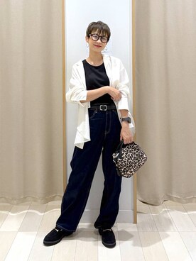 「GLOBAL WORK（グローバルワーク）のGOODデニムバギーパンツ/498388（デニムパンツ）」を使った、mahimahi0220さん（レディース・159cm）の秋コーディネート