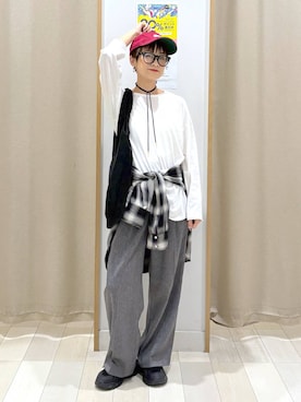 「GLOBAL WORK（グローバルワーク）のアイテム（ハット）」を使った、mahimahi0220さん（レディース・159cm）の秋コーディネート