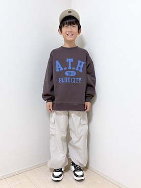 「アイテム（カーゴパンツ）」を使った、mahimahi0220さん（キッズ・130cm）の秋コーディネート