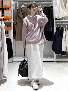 「GLOBAL WORK（グローバルワーク）のふわふわHugmeドルマンプルオーバー/595406（ニット/セーター）」を使った、mahimahi0220さん（レディース・159cm）の秋コーディネート