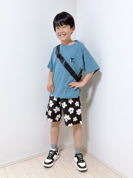 「GLOBAL WORK（グローバルワーク）のエアカルショーツ柄/618950（その他パンツ、ブラック系）」を使った、mahimahi0220さん（レディース）の春コーディネート