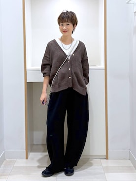 「GLOBAL WORK（グローバルワーク）のリッチクリーンプリントT半袖/636780（Tシャツ/カットソー、ホワイト系）」を使った、mahimahi0220さん（レディース）の夏コーディネート