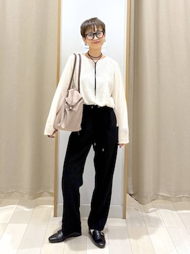 「撥水」｜「アイテム（スラックス）」を使った、mahimahi0220さん（レディース・159cm）の秋コーディネート