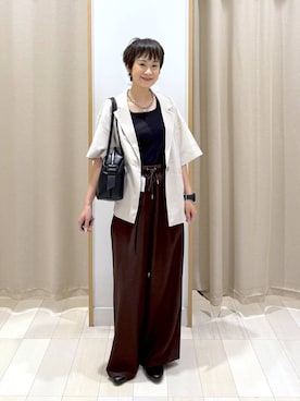 「GLOBAL WORK（グローバルワーク）のアイテム（テーラードジャケット）」を使った、mahimahi0220さん（レディース・159cm）の夏コーディネート
