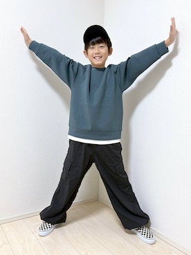 「アイテム（カーゴパンツ）」を使った、mahimahi0220さん（キッズ・130cm）の秋コーディネート