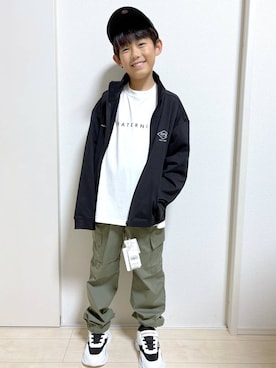 「アイテム（カーゴパンツ）」を使った、mahimahi0220さん（キッズ・129cm）の秋コーディネート