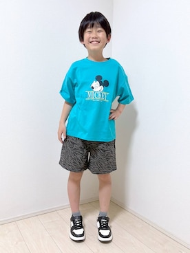 「GLOBAL WORK（グローバルワーク）のDisneyヘビロッTEE半袖/652753（Tシャツ/カットソー、ブルー系）」を使った、mahimahi0220さん（レディース）の春コーディネート