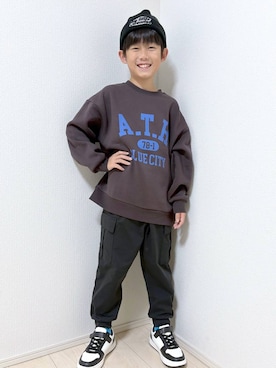 「アイテム（スウェット）」を使った、mahimahi0220さん（キッズ・130cm）の秋コーディネート