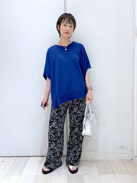 「アイテム（ボストンバッグ、グレー系）」を使った、mahimahi0220さん（レディース・159cm）の夏コーディネート