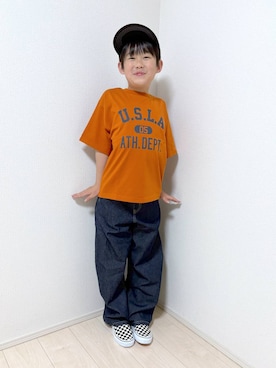 「GLOBAL WORK（グローバルワーク）のバレルイージーパンツ/629875（その他パンツ、ブルー系）」を使った、mahimahi0220さん（レディース）の春コーディネート