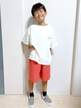 「GLOBAL WORK（グローバルワーク）のヘビロッTEE/TOM and JERRY/576597（Tシャツ/カットソー）」を使った、mahimahi0220さん（キッズ・129cm）の夏コーディネート