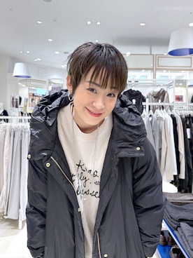 「GLOBAL WORK（グローバルワーク）のエアリュクスダウンフードブルゾン/495695（ダウンジャケット/コート）」を使った、mahimahi0220さん（レディース・159cm）の秋コーディネート