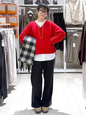 「GLOBAL WORK（グローバルワーク）のアイテム（マフラー）」を使った、mahimahi0220さん（レディース・159cm）の秋コーディネート