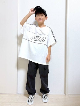 「GLOBAL WORK（グローバルワーク）のアイテム（帽子）」を使った、mahimahi0220さん（キッズ・129cm）の夏コーディネート
