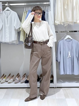 「GLOBAL WORK（グローバルワーク）のらくっションポインテッドバブーシュ/282406（パンプス、その他）」を使った、mahimahi0220さん（レディース）の春コーディネート
