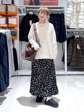 「GLOBAL WORK（グローバルワーク）のアイテム（シューズ）」を使った、mahimahi0220さん（レディース・159cm）の冬コーディネート