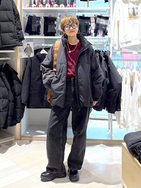 「GLOBAL WORK（グローバルワーク）のアイテム（パンツ）」を使った、mahimahi0220さん（レディース・159cm）の冬コーディネート