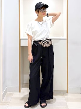 「GLOBAL WORK（グローバルワーク）のアイテム（キャップ）」を使った、mahimahi0220さん（レディース・159cm）の夏コーディネート