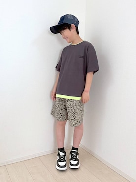 「GLOBAL WORK（グローバルワーク）のエアカルショーツ柄/618950（その他パンツ、ブラウン系）」を使った、mahimahi0220さん（レディース）の春コーディネート