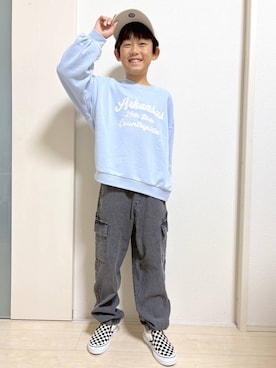 「アイテム（スウェット）」を使った、mahimahi0220さん（キッズ・130cm）の秋コーディネート