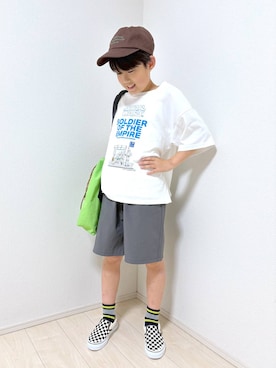 「GLOBAL WORK（グローバルワーク）のエアかるショーツ/618881（その他パンツ、グレー系）」を使った、mahimahi0220さん（レディース）の春コーディネート
