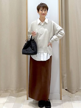 「GLOBAL WORK（グローバルワーク）のアイテム（スカート）」を使った、mahimahi0220さん（レディース・159cm）の秋コーディネート