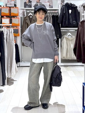 「GLOBAL WORK（グローバルワーク）のアイテム（キャップ）」を使った、mahimahi0220さん（レディース・159cm）の秋コーディネート