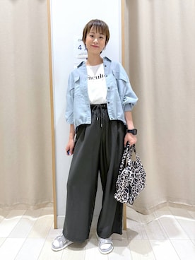 「GLOBAL WORK（グローバルワーク）のアイテム（パンツ）」を使った、mahimahi0220さん（レディース・159cm）の夏コーディネート