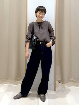 「GLOBAL WORK（グローバルワーク）のGOODデニムバギーパンツ/498388（デニムパンツ）」を使った、mahimahi0220さん（レディース・159cm）の夏コーディネート