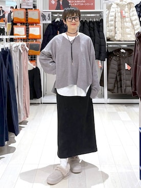 「体型カバー」｜「アイテム（アクセサリー）」を使った、mahimahi0220さん（レディース・159cm）の冬コーディネート