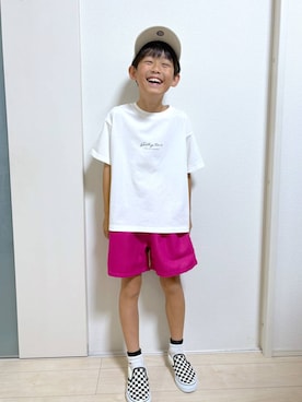 「アイテム（キャップ）」を使った、mahimahi0220さん（キッズ・129cm）の夏コーディネート