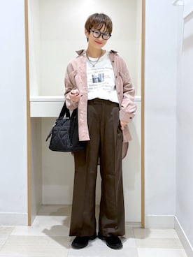 「GLOBAL WORK（グローバルワーク）のアイテム（トートバッグ）」を使った、mahimahi0220さん（レディース・159cm）の秋コーディネート