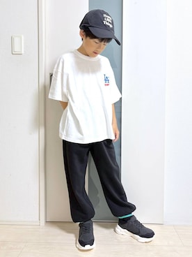 「GLOBAL WORK（グローバルワーク）のアイテム（スニーカー）」を使った、mahimahi0220さん（キッズ・136cm）の夏コーディネート