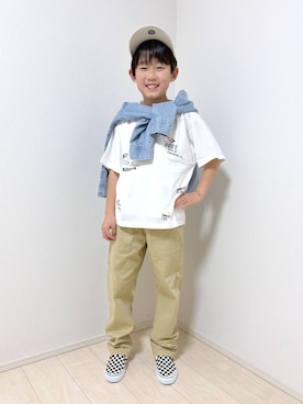 「GLOBAL WORK（グローバルワーク）のアイテム（パンツ）」を使った、mahimahi0220さん（キッズ・132cm）の春コーディネート