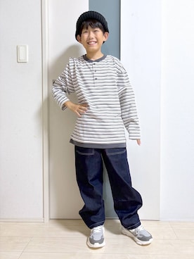 「GLOBAL WORK（グローバルワーク）のアイテム（トップス）」を使った、mahimahi0220さん（キッズ・136cm）の秋コーディネート
