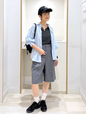 「GLOBAL WORK（グローバルワーク）のアイテム（帽子）」を使った、mahimahi0220さん（レディース・159cm）の夏コーディネート