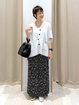 「アイテム（カーディガン/ボレロ、シルバー系）」を使った、mahimahi0220さん（レディース・159cm）の夏コーディネート