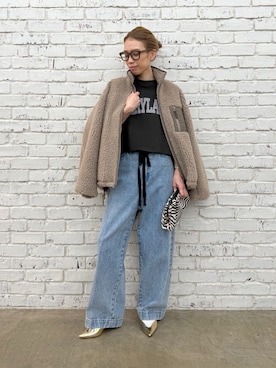 「Whim Gazette（ウィムガゼット）の【INNUE】ZebraチェーンクラッチBAG（クラッチバッグ）」を使った、wgendoさん（レディース・162cm）の秋コーディネート