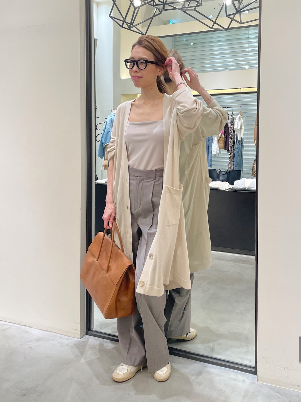 ロングカーディガン ベージュ」のレディース人気ファッション