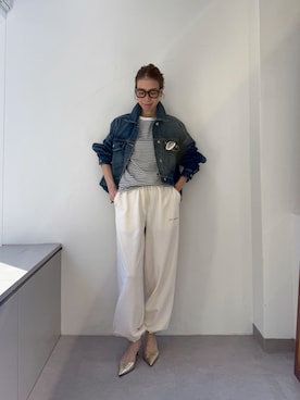 「アイテム（デニムジャケット）」を使った、wgendoさん（レディース・162cm）の冬コーディネート