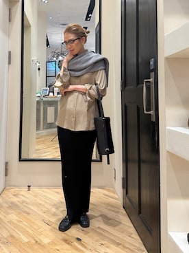 「アイテム（ストール/ショール）」を使った、wgendoさん（レディース・162cm）の秋コーディネート