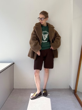 「THE PAUSE（ザ ポーズ）の【THE PAUSE】ボアダブルコート（その他アウター）」を使った、wgendoさん（レディース・162cm）の秋コーディネート