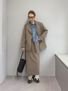 「アイテム（デニムジャケット）」を使った、wgendoさん（レディース・162cm）の秋コーディネート