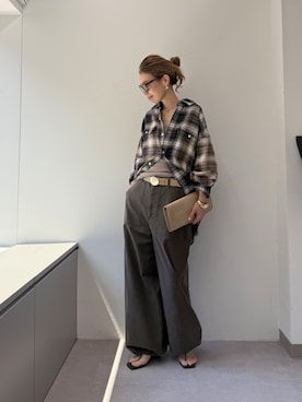 「アイテム（タンクトップ、ベージュ系）」を使った、wgendoさん（レディース・162cm）の夏コーディネート