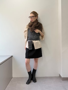 「ウィムガゼット」｜「アイテム（ブーツ）」を使った、wgendoさん（レディース・162cm）の秋コーディネート