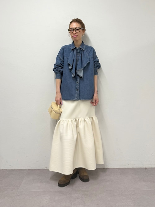 フリルデニムブラウス（シャツ/ブラウス）｜Whim Gazette（ウィム